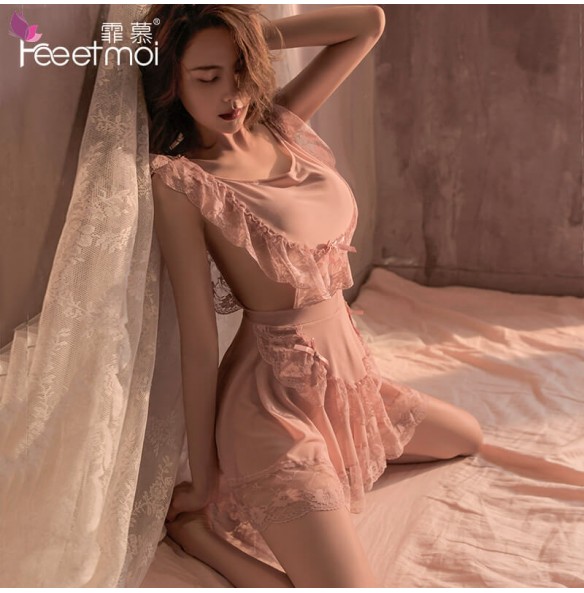 FEE ET MOI Sexy Lace Backless Nightdress (Pink) FEE ET MOI Sexy Lace Backless Nightdress (Pink)
